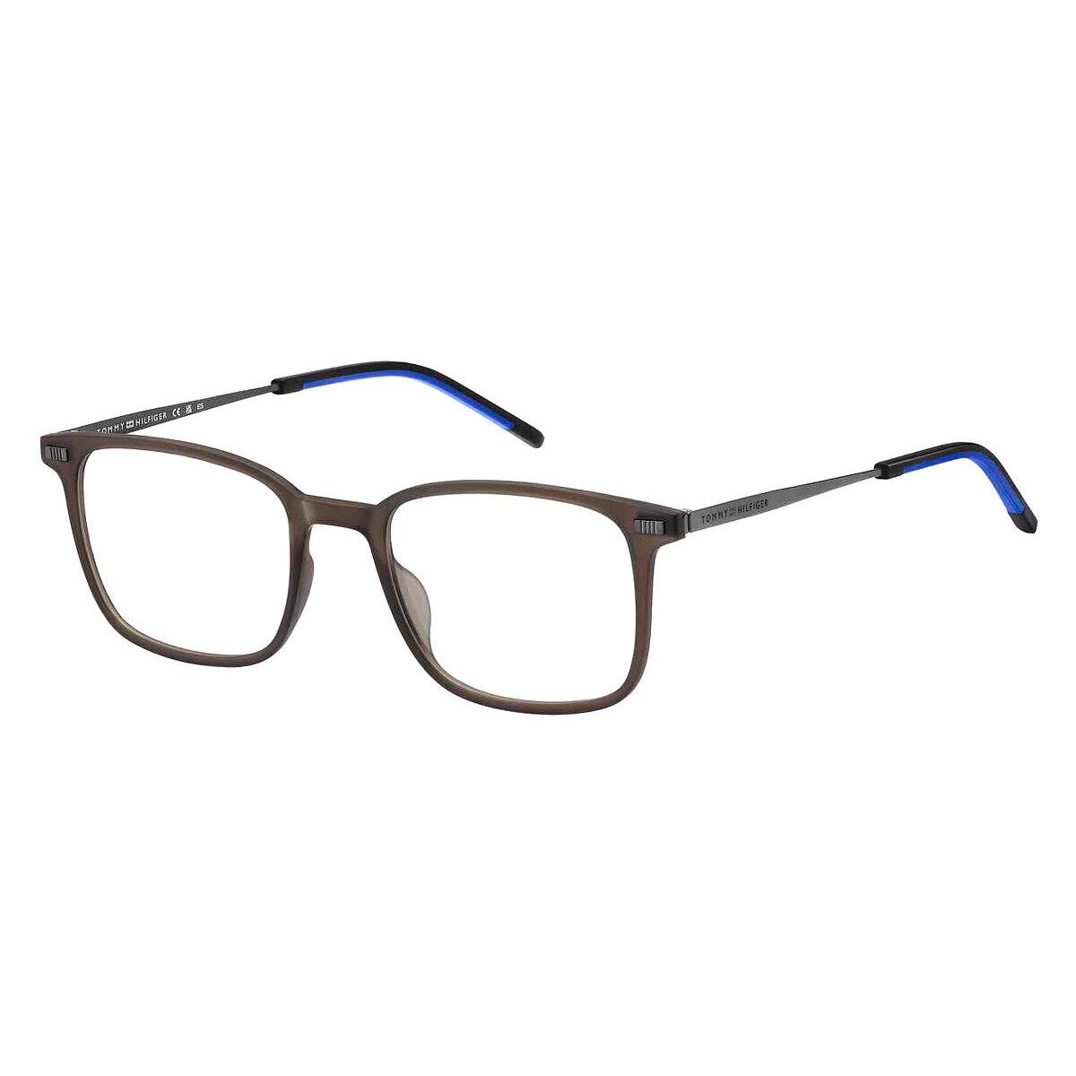 Tommy Hilfiger Thf Eyeglasses Men Matte Brown 50mm - Frame: Matte Brown, Lens: Demo