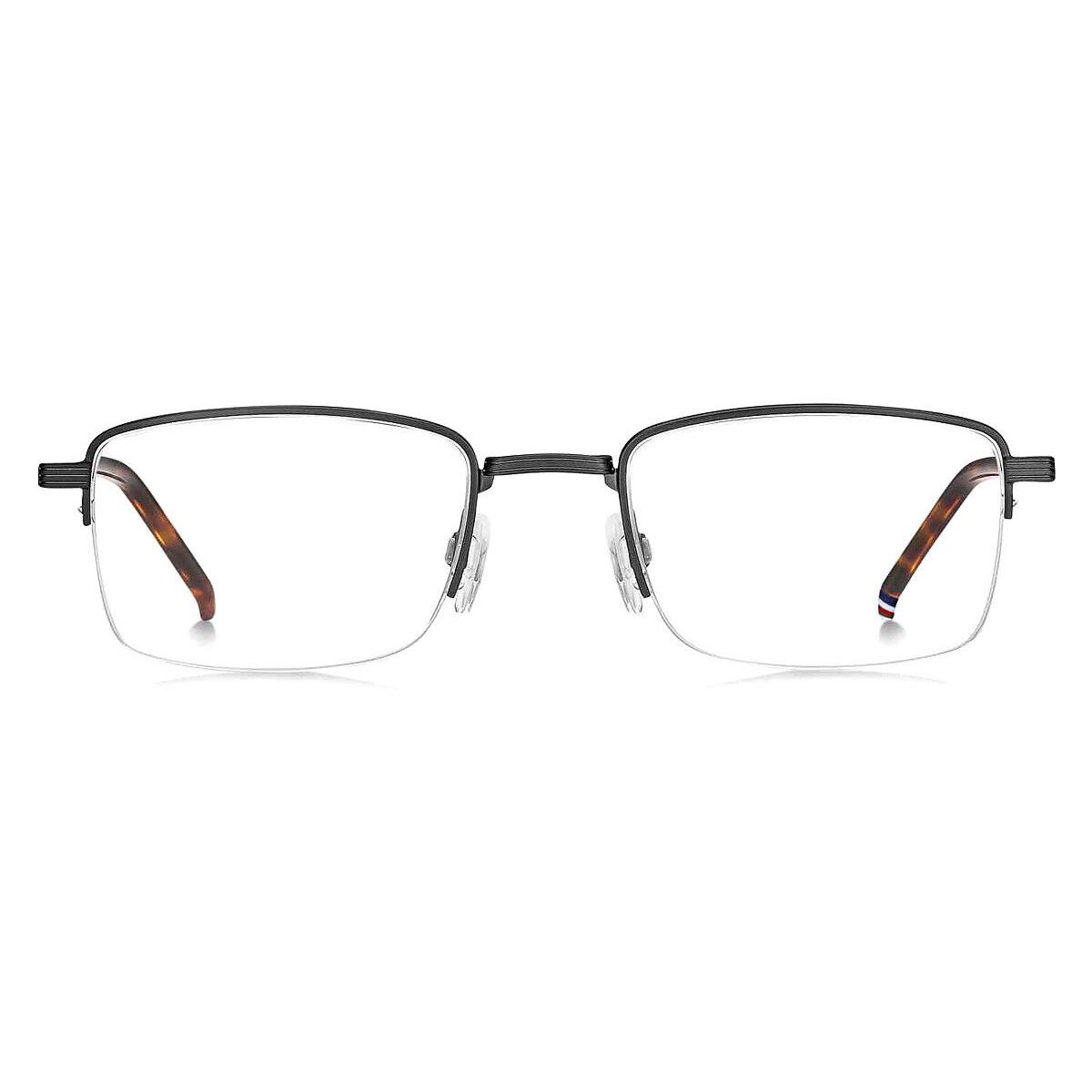 Tommy Hilfiger Thf Eyeglasses Men Matte Ruthenium Black 52mm