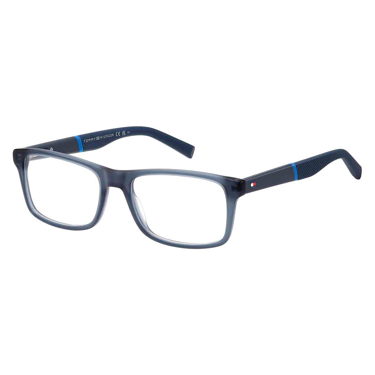 Tommy Hilfiger Thf Eyeglasses Men Matte Blue 53mm - Frame: Matte Blue, Lens: Demo