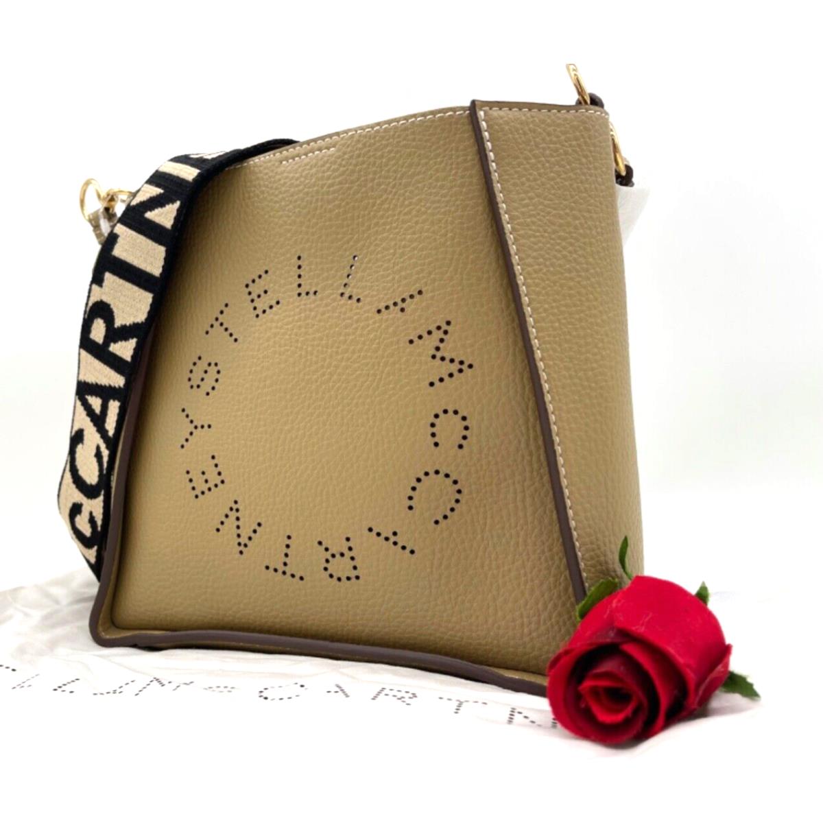 Stella Mccartney Logo Alter Napa Leather Crossbody Bag In Sand