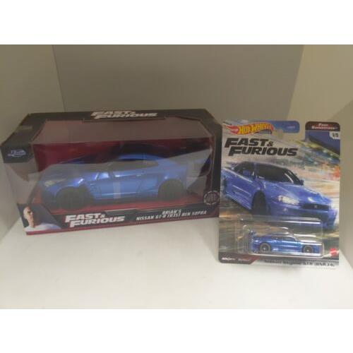 Mattel Hot Wheels Die Cast The Fast and The Furious Blue Nissan Gtr