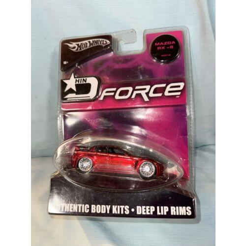 2004 Hot Wheels Him D Force Mazda RX-8 Car Red 1:50 Scale