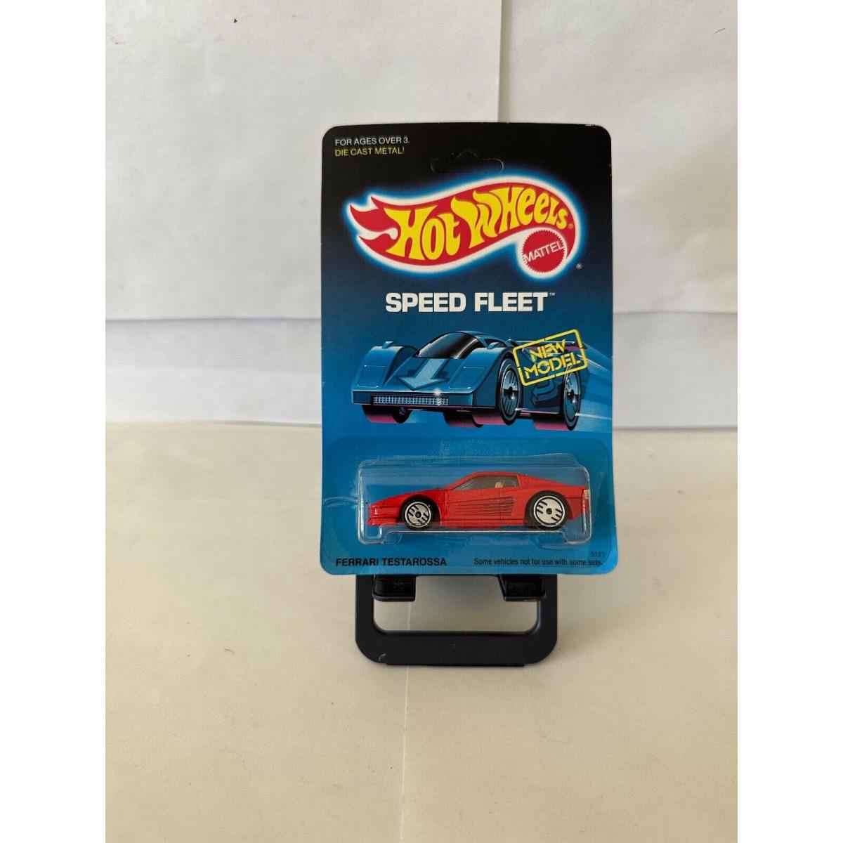 Vintage 1986 Hot Wheels Speed Fleet Ferrari Testarossa 5111 Unpuched Card P61