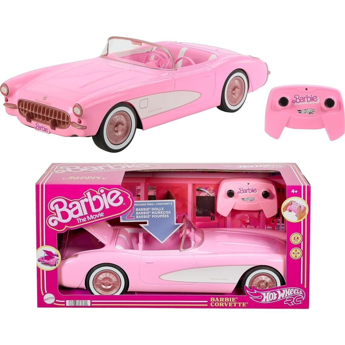 Hot Wheels RC Barbie 1956 Corvette Toy Car From Barbie The Movie - Pink