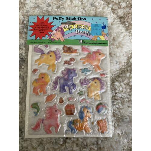 My Little Pony 1983 Hasbro Puffy Sticker Sheet Style 1 Orchard Beach