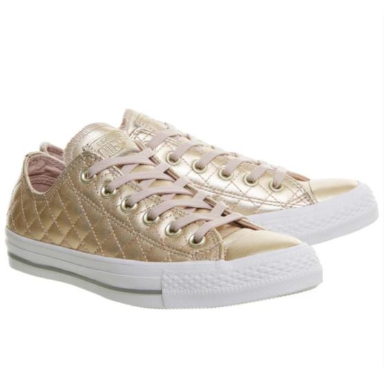 Converse All Star Rose Gold Quilted Low Top Chucks Sneakers Shoes Womens 6.5