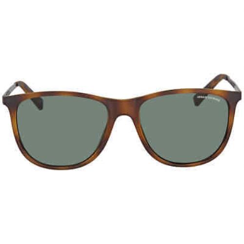 Armani Exchange Grey Green Square Men`s Sunglasses AX4047SF 802971 57