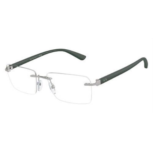 Armani Exchange AX1064 Eyeglasses Matte Silver/matte Green