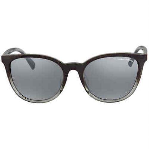 Armani Exchange Light Grey Mirror Black Oval Ladies Sunglasses AX4077SF 82556G