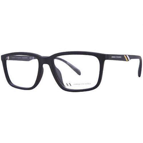 Armani Exchange AX3089U 8078 Eyeglasses Frame Men`s Matte Black Full Rim 55mm