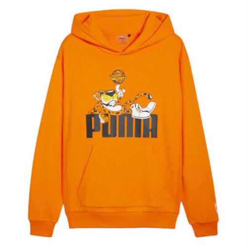 Puma Hoops X Cheetah Pullover Hoodie Mens Orange Casual Outerwear 62586701
