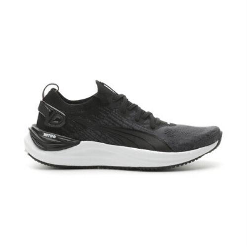 Puma Electrify Nitro 3 Knit Running Womens Black Grey Sneakers Athletic Shoes