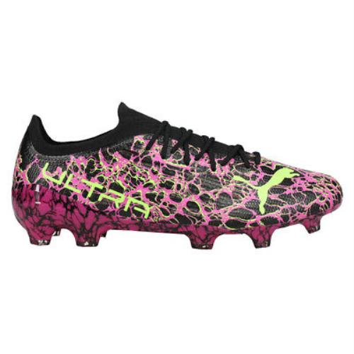 Puma Ultra 1.3 Firm Groundag Soccer Cleats Mens Black Pink Sneakers Athletic Sh