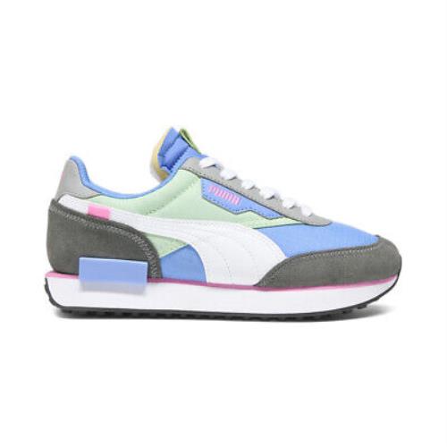 Puma Future Rider Play On Lace Up Womens Blue Green Grey Sneakers Casual Shoe