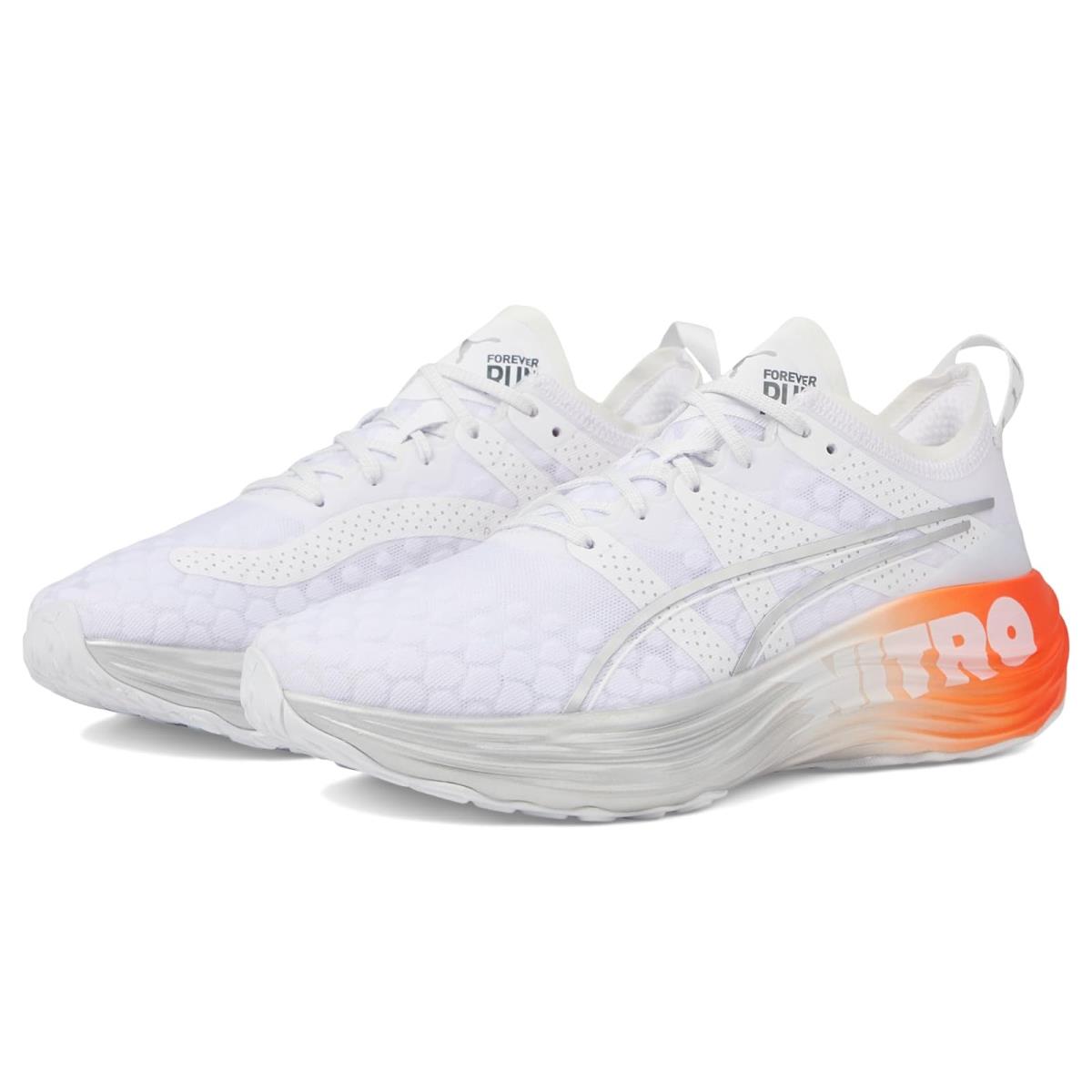 Woman`s Sneakers Athletic Shoes Puma Foreverrun Nitro Silver Puma White/Cherry Tomato