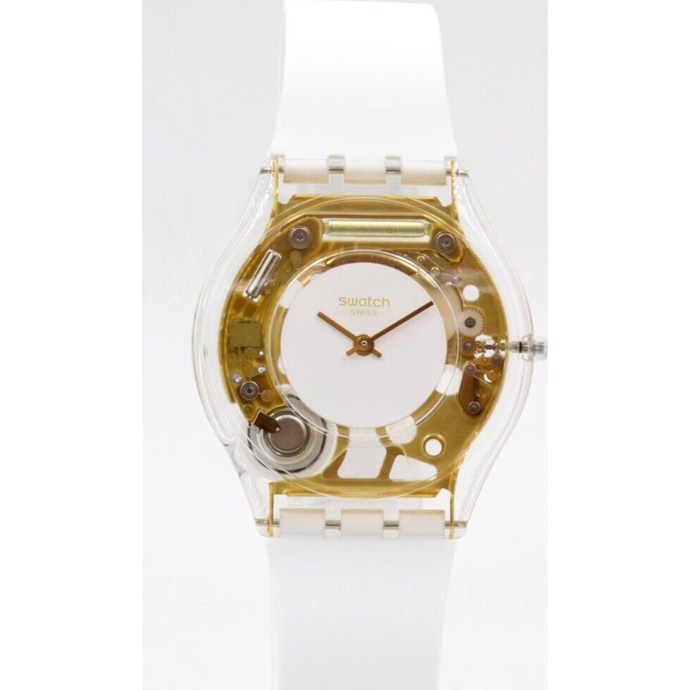 Swiss Swatch Skin Coeur Dorado Gold Tone Women Watch 34mm SS08K106-S14