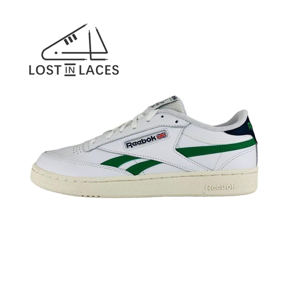 Reebok Club C Revenge Sneakers White Green Navy Blue Men`s Shoes GZ5163