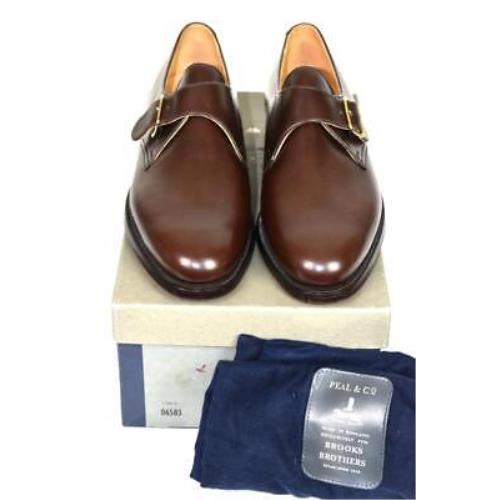 Crockett Jones For Brooks Brothers Peal Co Brown Monk Strap Shoes 7 D