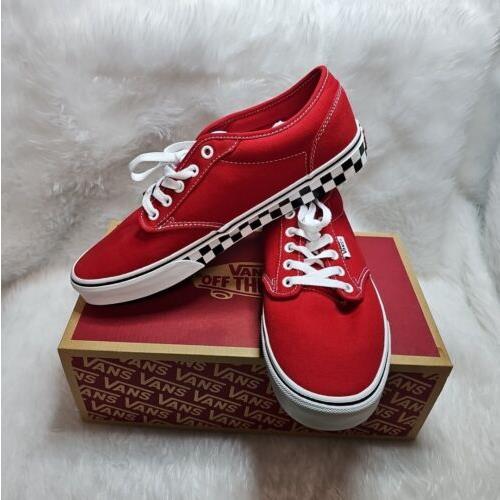 Vans Off The Wall Atwood Checker Sidewall Red Men`s 10.5