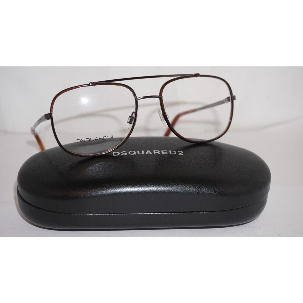DSQUARED2 Eyeglasses Aviator Gunmetal Havana DQ5073 056 53 17 140