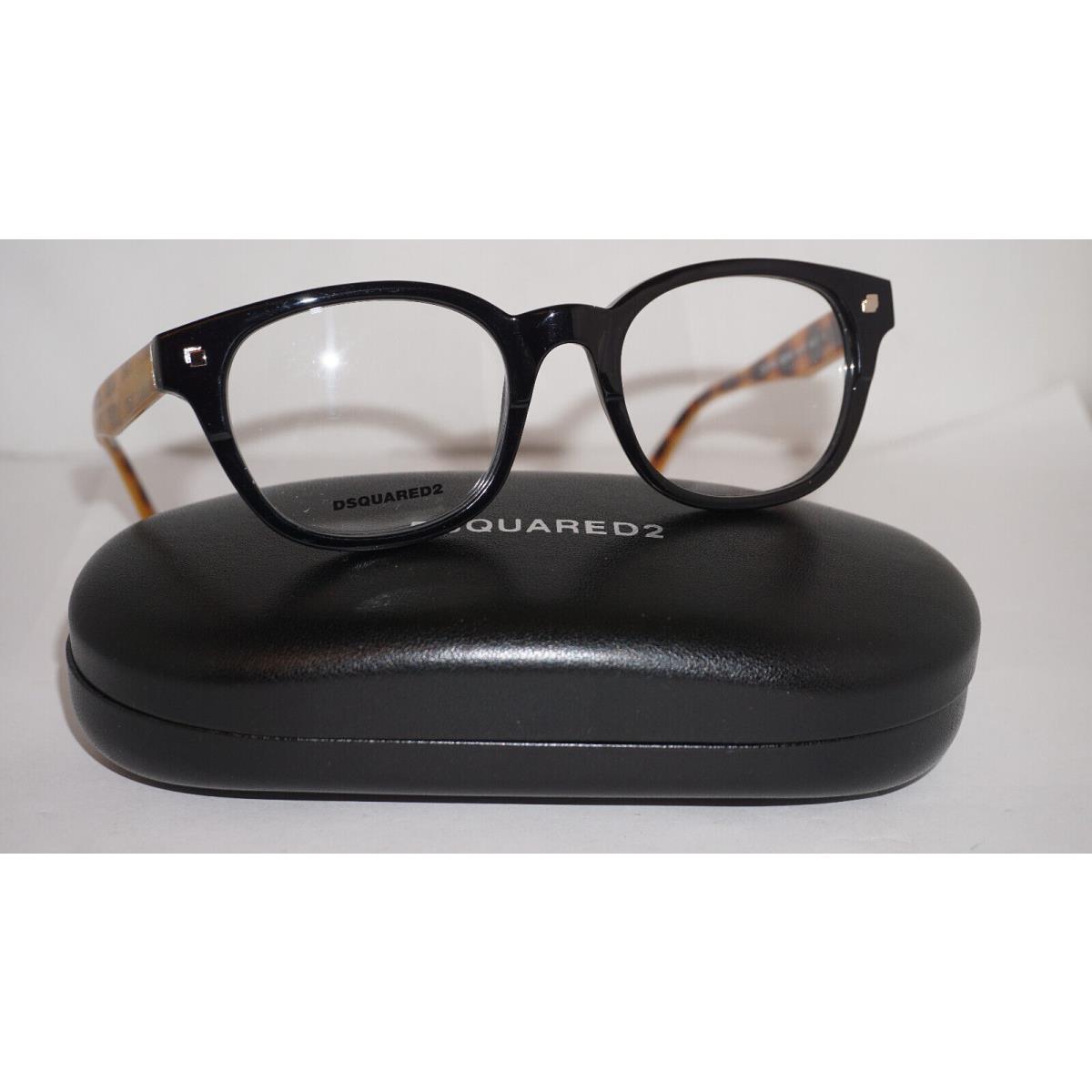 DSQUARED2 Eyeglasses Oxford Black Brown DQ5180 001 50 20 145