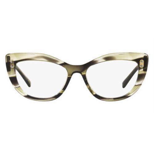 Giorgio Armani AR7231 Eyeglasses Striped Green Cat Eye 54mm
