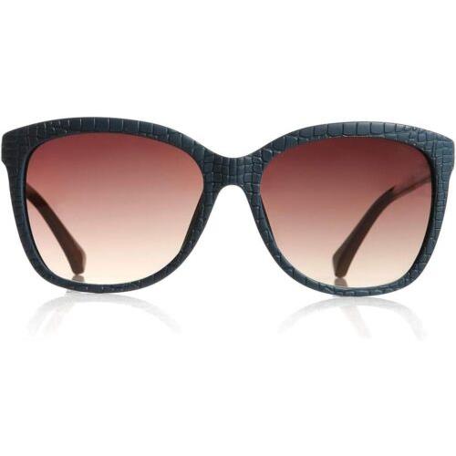 Calvin Klein CK3152S Women`s Square Reptile Sunglasses Dark Blue