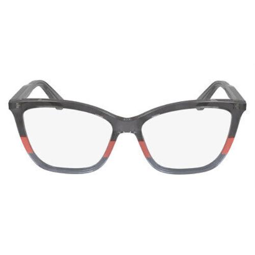 Calvin Klein Cko Eyeglasses Striped Gray/coral/gray 53mm