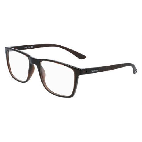 Calvin Klein CK19573 Eyeglasses Men Brown Rectangle 54mm