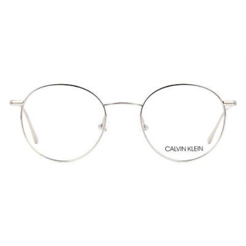 Calvin Klein CK5460 Eyeglasses Unisex Silver Round 49mm