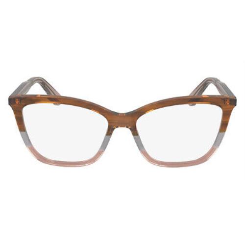 Calvin Klein Cko Eyeglasses Striped Brown/gray/rose 53mm