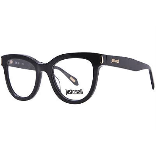 Just Cavalli VJC004 0700 Eyeglasses Women`s Black Full Rim Cat Eye 51mm