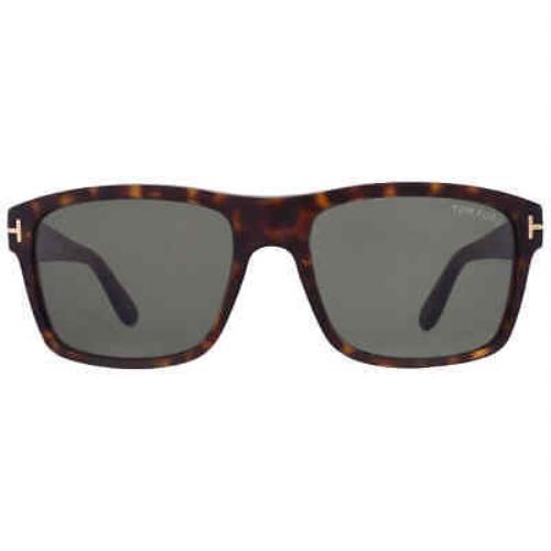 Tom Ford August Green Rectangular Men`s Sunglasses FT0678 52N 58 FT0678 52N 58