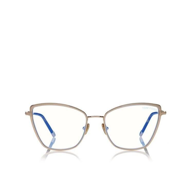 Tom Ford FT TF5740-B 016 Shiny Palladium Cat Eye Eyeglasses