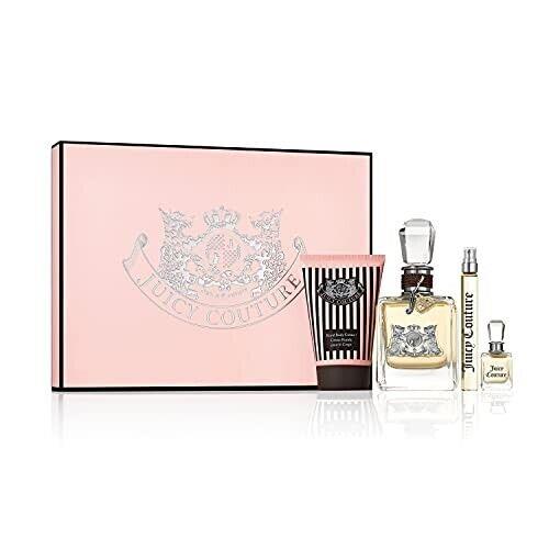 Juicy Couture Set: Edp 3.4OZ+EDP Spray .33OZ+PARFUM 0.17OZ+ Body Creme 4.2OZ