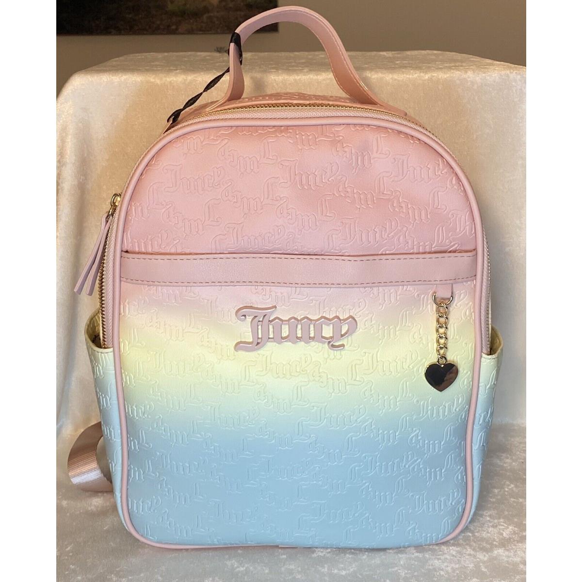 Juicy Couture Heartless Backpack in Ombr Pastel Pink Yellow Blue w/ Tags