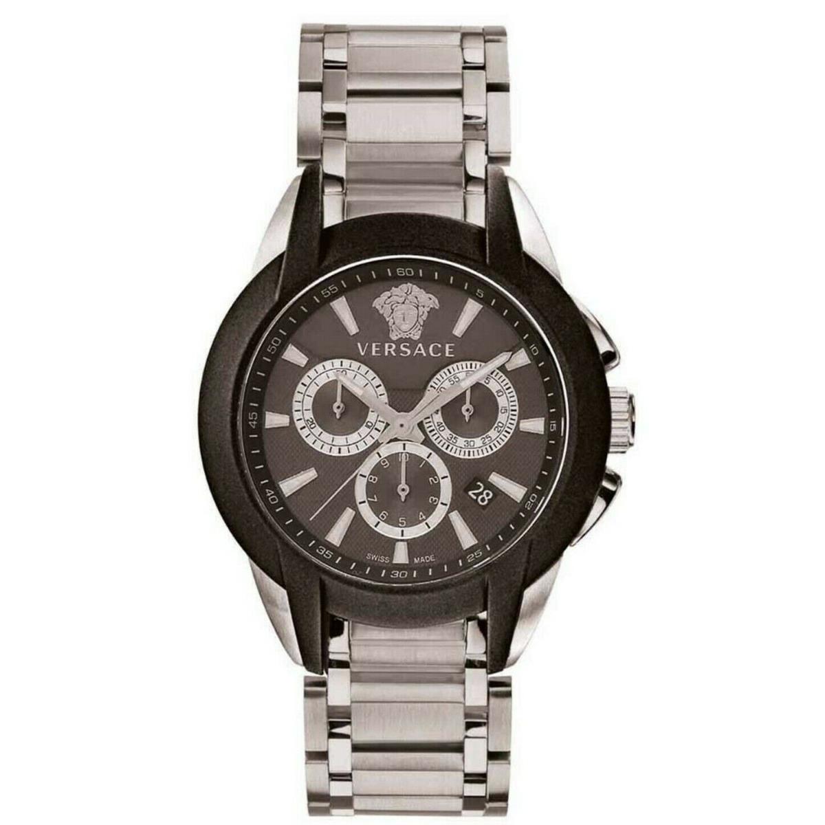 Versace Character Men`s Chronograph Stainless Steel Bracelet Watch VQN040015
