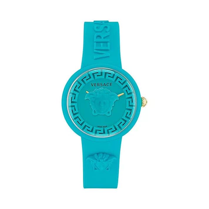 Versace Medusa Pop VE6G00423 Quartz Turquoise Dial Silicone Swiss Made Watch - Dial: Turquoise, Band: Turquoise, Bezel: Silicone