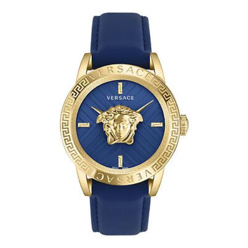 Versace Mens Gold 43mm Strap Fashion Watch