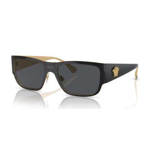 Versace VE2262 143387 Black/grey Square Men`s Sunglasses