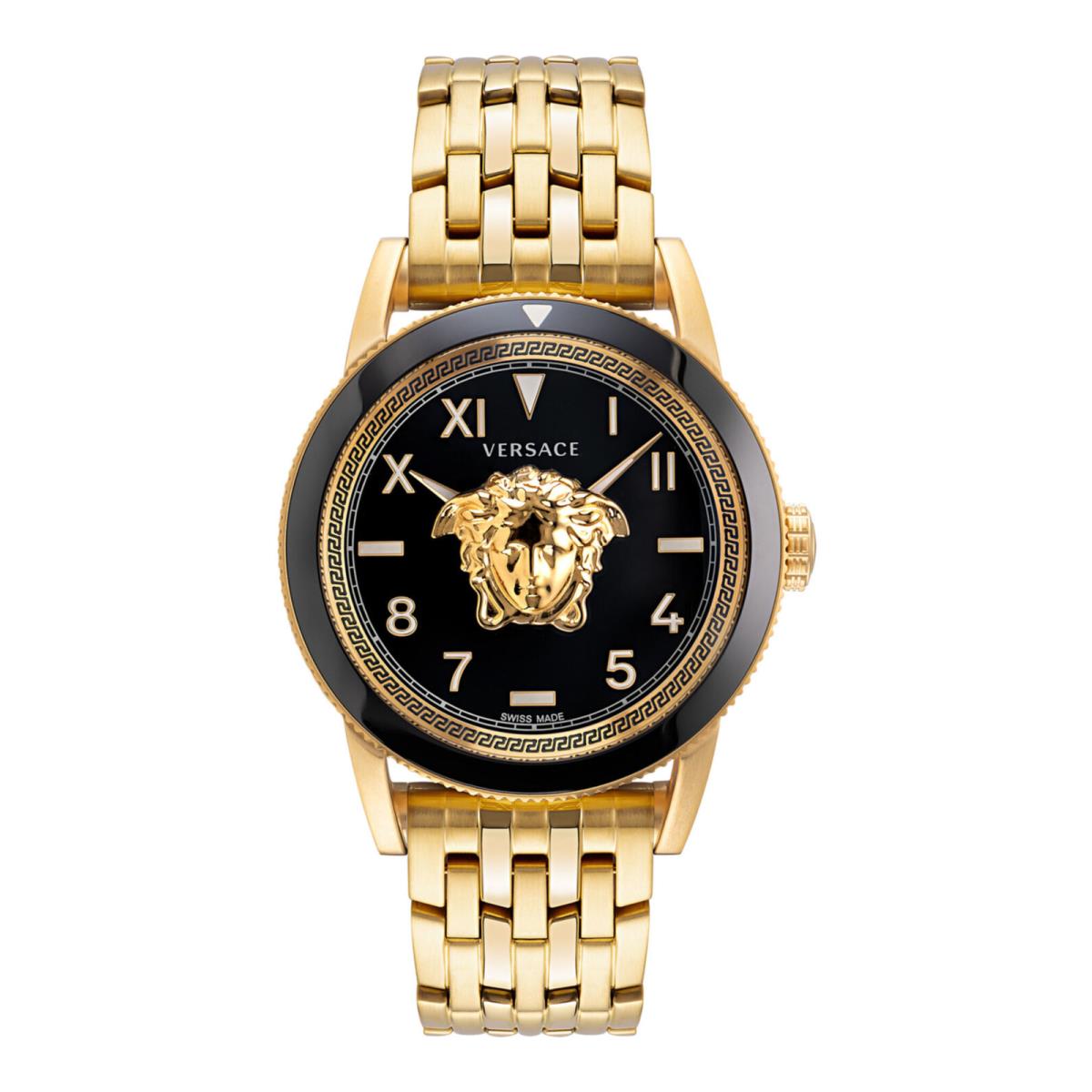 Versace Mens V-palazzo IP Yellow Gold 43mm Bracelet Fashion Watch