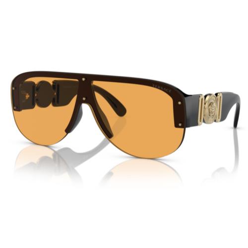 Versace 0VE4391 GB1/7 Black/orange 48mm Oval Men`s Sunglasses