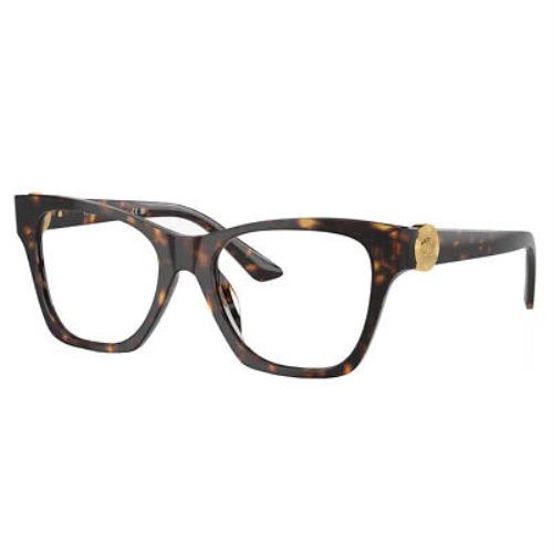 Versace VE 3341U 108 Havana Plastic Cat-eye Eyeglasses 50mm
