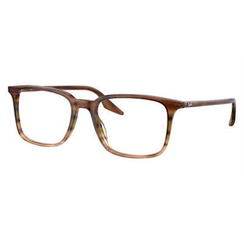 Ray-ban RX5421F Eyeglasses Striped Brown and Green 53mm