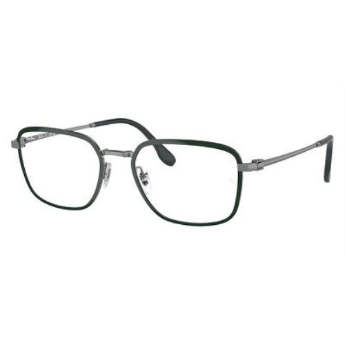 Ray-ban RX6511 Eyeglasses Unisex Green on Gunmetal 55mm