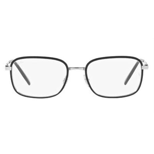 Ray-ban RX6495 Eyeglasses Men Black on Silver 52mm