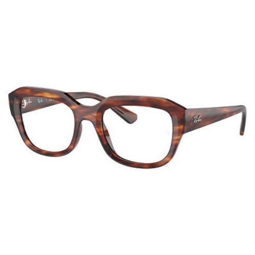 Ray-ban RX7225 Eyeglasses Unisex Striped Havana 52mm