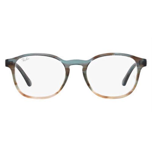 Ray-ban RX5417F Eyeglasses Unisex Striped Blue and Green 50mm