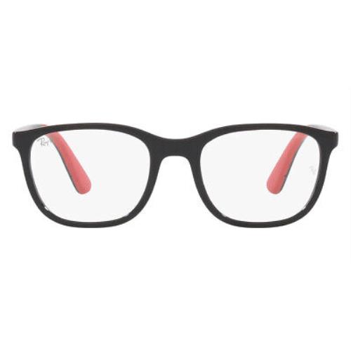 Ray-ban RY1620 Eyeglasses Kids Black on Rubber Red Square 46mm