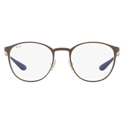 Ray-ban RX6355 Eyeglasses Unisex Brown on Gold 50mm